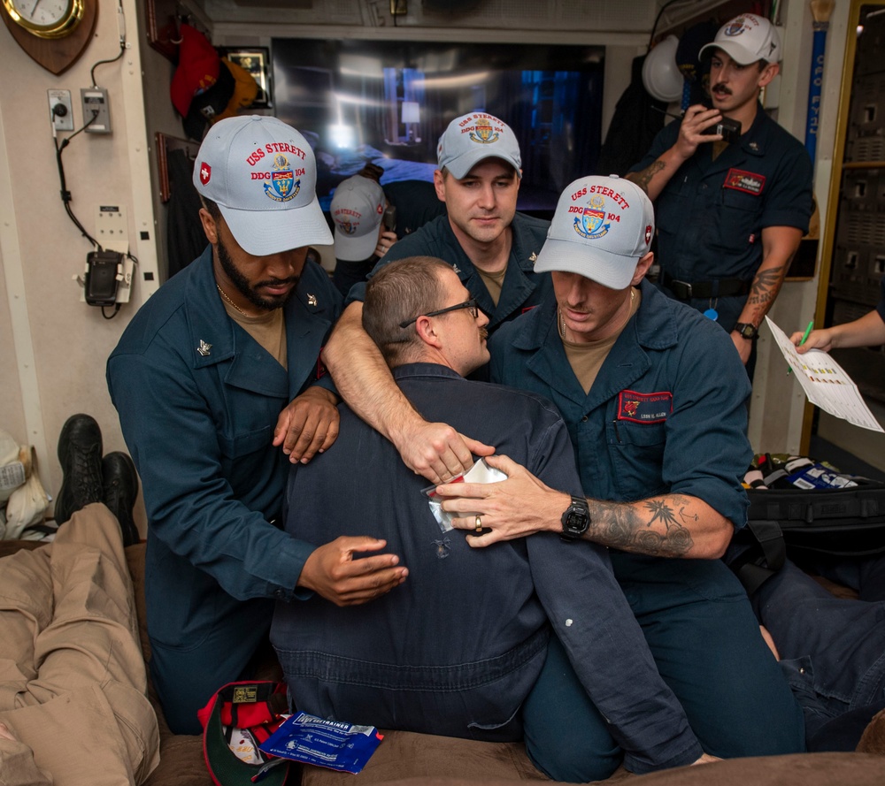 USS Sterett conducts operations in the Philippine Sea as part of the Carl Vinson Carrier Strike Group