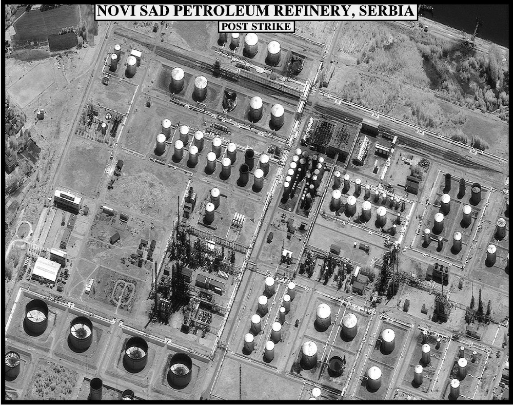 Post-strike assessment photo of Novi Sad petroleum refinery