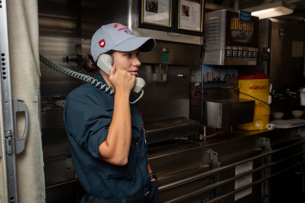USS Sterett conducts operations in the Philippine Sea as part of the Carl Vinson Carrier Strike Group