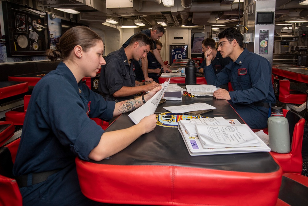 USS Sterett conducts operations in the Philippine Sea as part of the Carl Vinson Carrier Strike Group