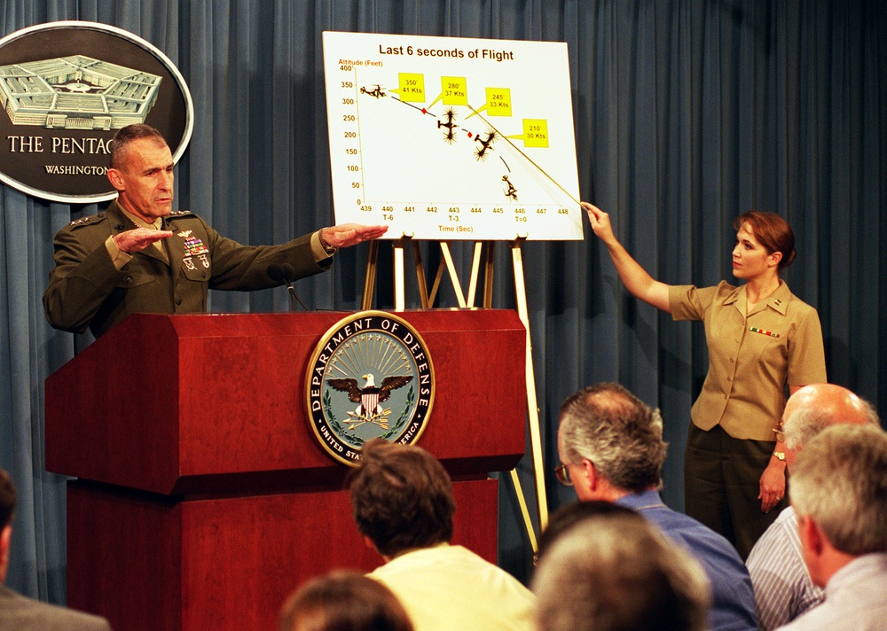 Lt. Gen. Fred McCorkle briefs reporters at the Pentagon on the latest findings in the MV-22 Osprey mishap investigation.