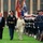 Prime Minister Sheikh Hasina, of the Peoples Republic of Bangladesh, inspects the ceremonial honor guard at the Pentagon.