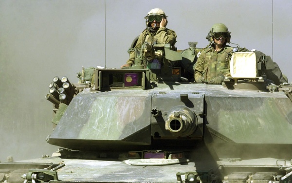An M-1A1 Abrams maneuvers before a live fire assault at Shoalwater Bay Training Area, Queensland, Australia.
