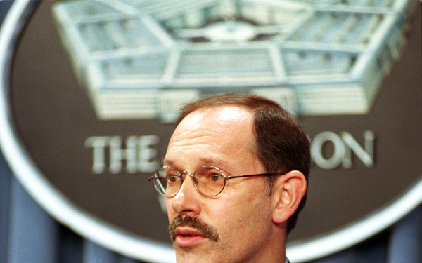 Under Secretary of Defense (Comptroller) Dov Zakheim responds to a question during a briefing.