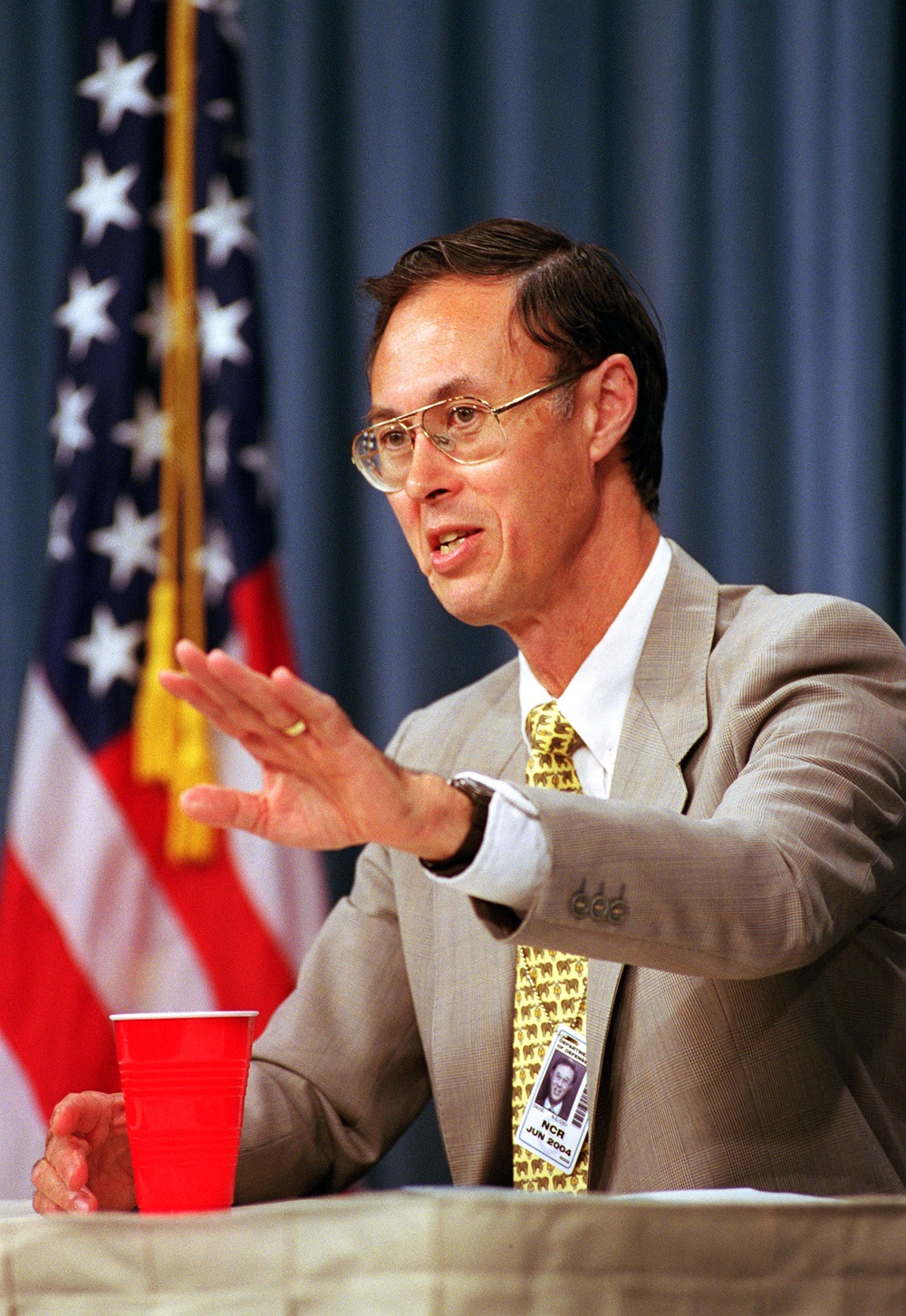 Under Secretary of Defense for Personnel and Readiness David Chu responds to a reporter's question.