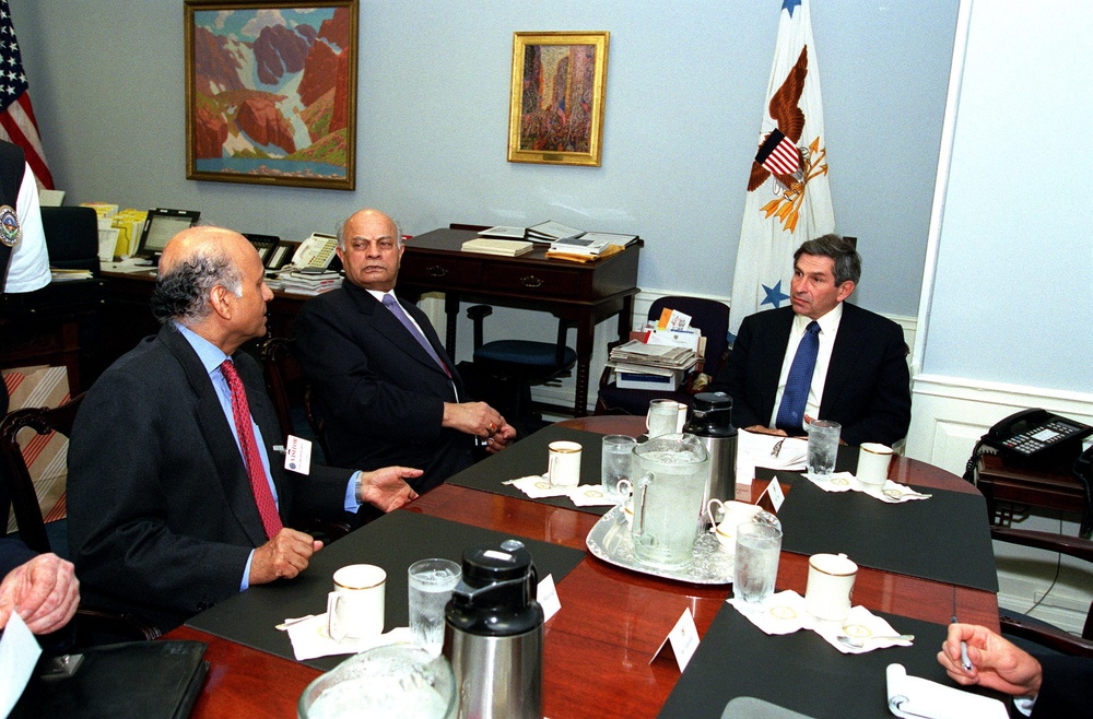 India's Ambassador and National Security Advisor meet with Deputy Secretary Wolfowitz.