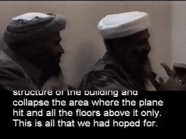 Frame grab from the Osama bin Laden videotape.