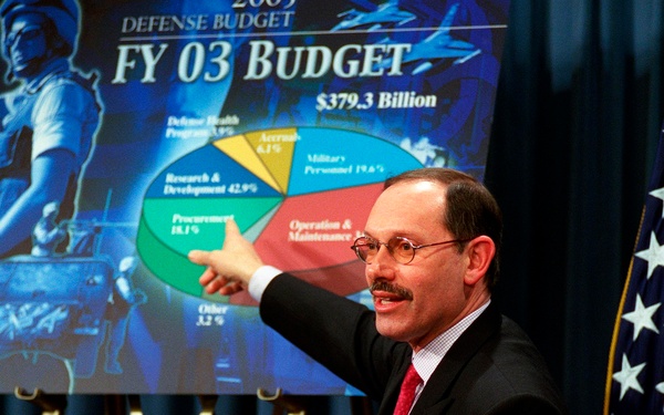 Undersecretary Zakheim briefs reporters at the Pentagon on the proposed Fiscal 2003 DoD budget.