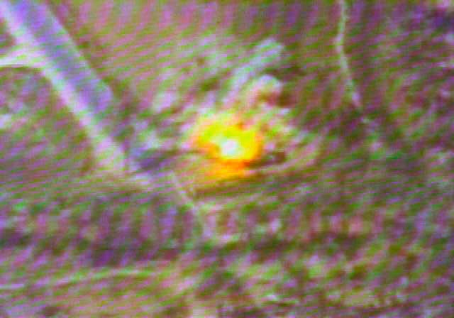 Still photograph from a videotape of an Iraqi truck-mounted, surface-to-air missile.