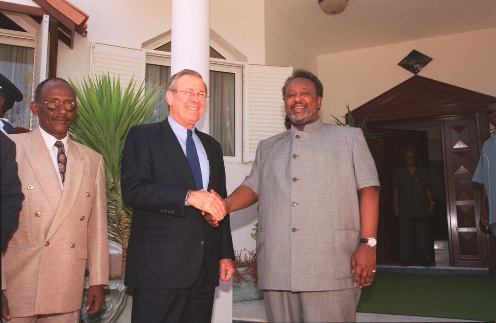 Secretary Rumsfeld meets with Djibouti President Ismail Omar Guelleh.