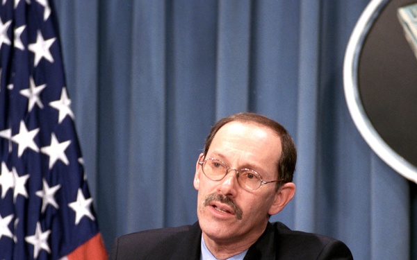 Under Secretary of Defense (Comptroller) Dov Zakheim briefs reporters on the DoD fiscal 2004 budget.