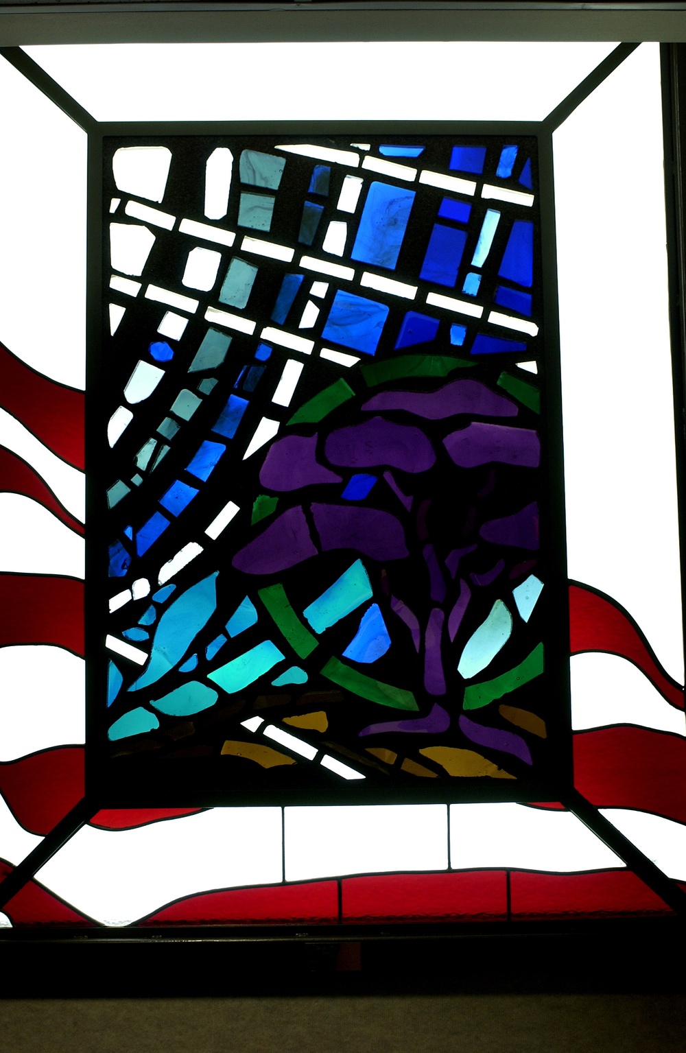 Pentagon Chapel stained glass window dedicated in the memory of those who died in the Pentagon on Sept. 11, 2001.