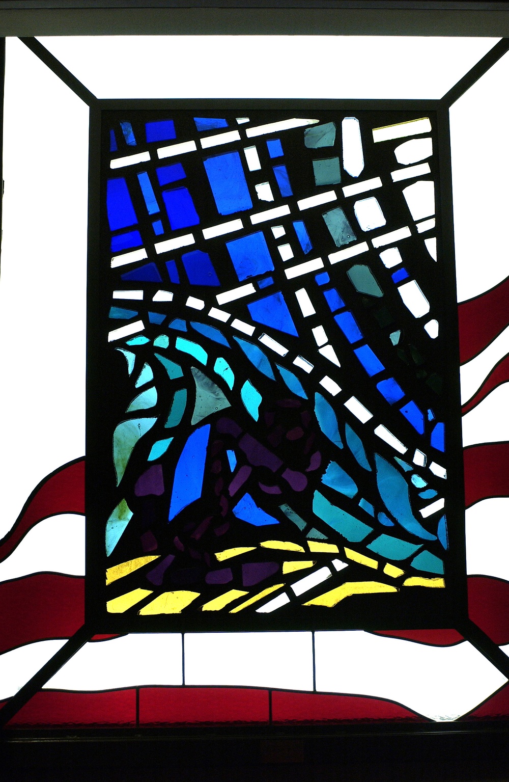 Pentagon Chapel stained glass window dedicated in the memory of those who died in the Pentagon on Sept. 11, 2001.