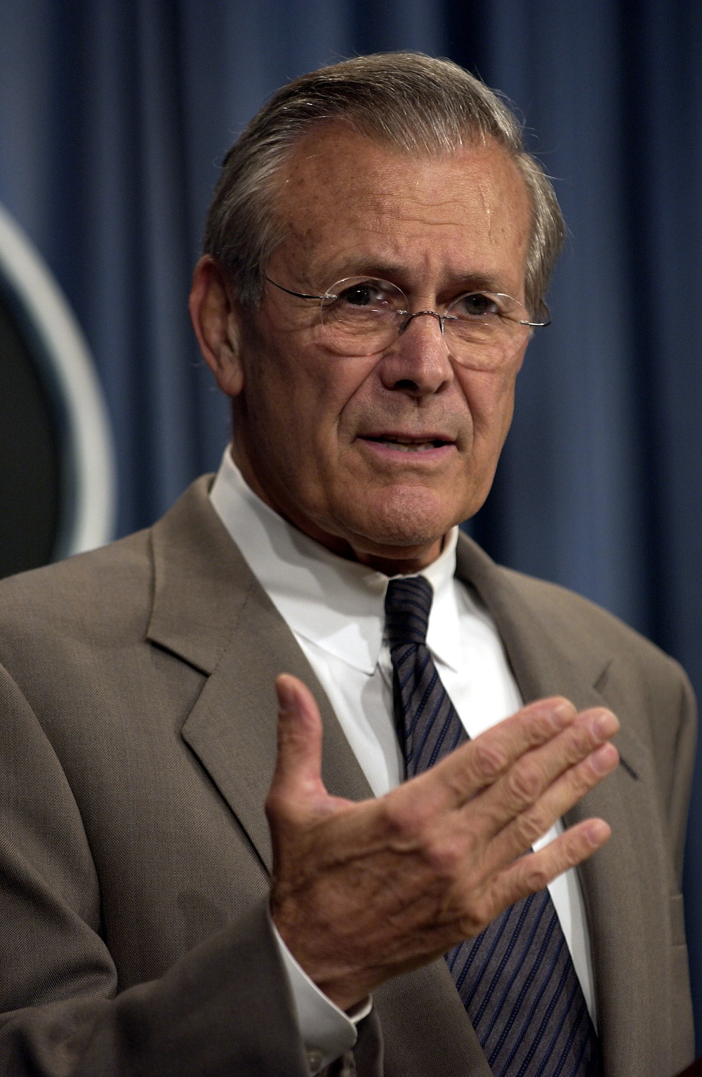 DVIDS - Images - Secretary Rumsfeld responds to a reporter's question ...