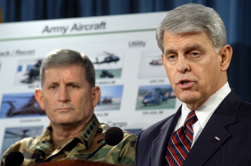 Acting Secretary of the Army Les Brownlee and Army Chief of Staff Gen. Schoomaker announce the restructuring of Army aviation.