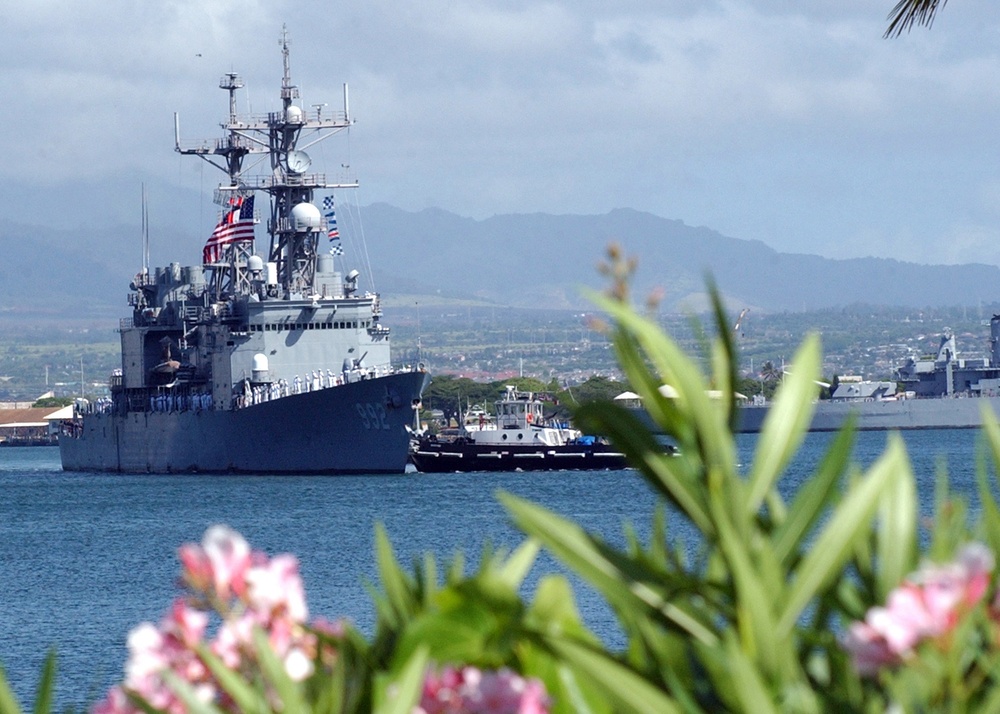 After two years and four crews, the Spruance Class destroyer USS Fletcher (DD 992) returned to Pearl Harbor, Hawaii.