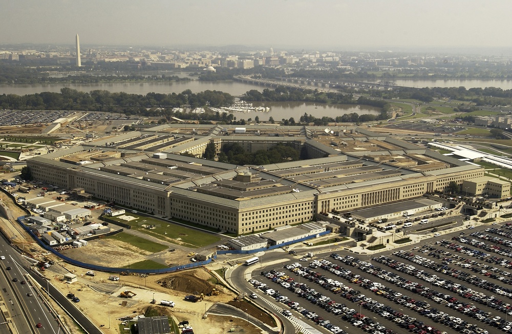 Aerial photograph of the Pentagon in Arlington, Va.