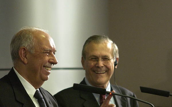 Brazil's Acting Vice President and Minister of Defense Jose Alencar and Secretary Rumsfeld conduct a joint press conference.