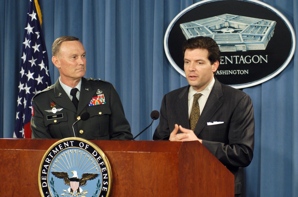 Lawrence Di Rita and Brig. Gen. Jay W. Hood discuss the alleged mishandling of the Koran by U.S. personnel.