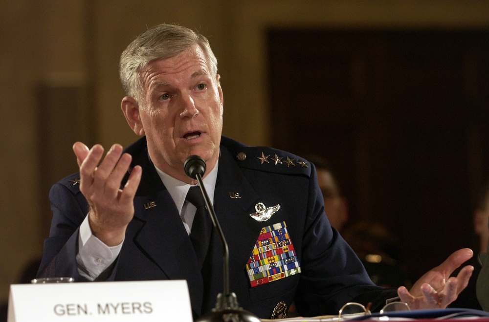 Gen. Richard Myers responds to a senator's question.