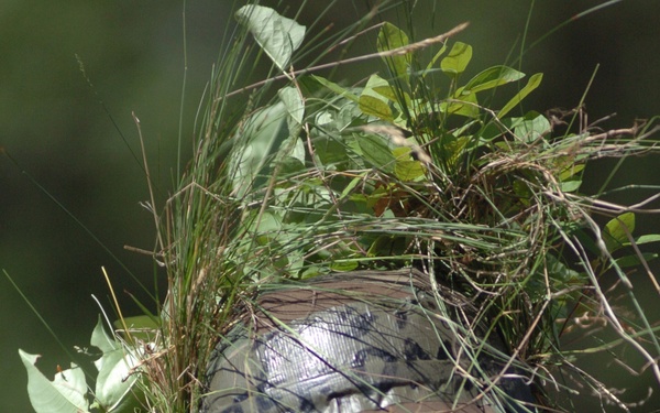 Air Force Tech. Sgt. Jeff Jerome shows off his camouflage skills.