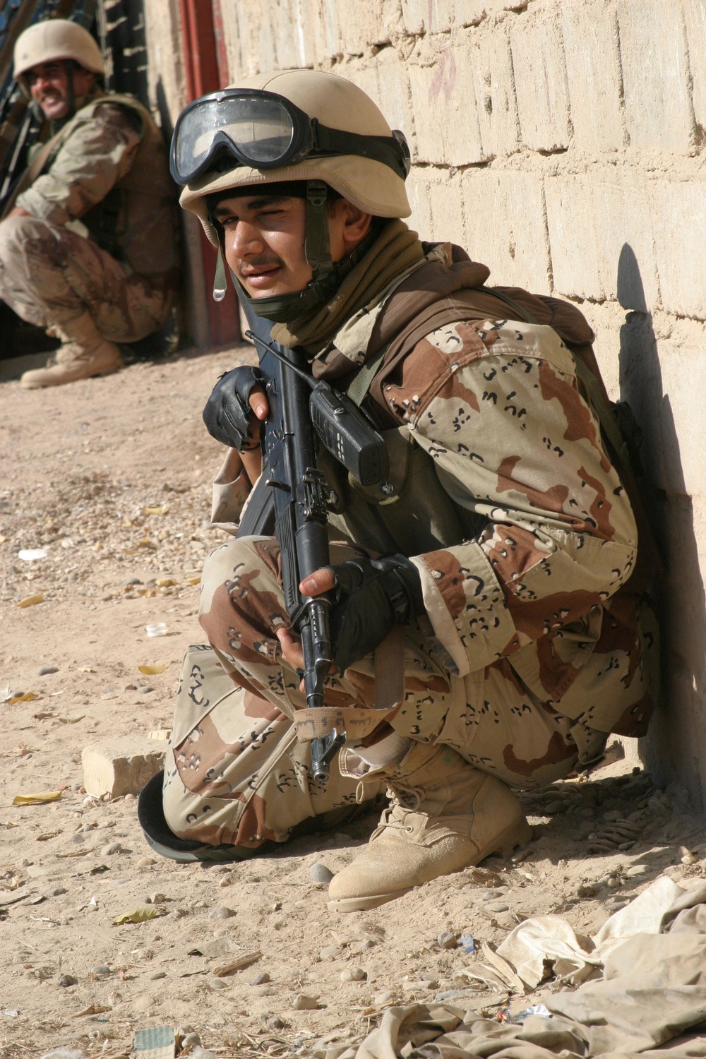 An Iraqi Army soldier watches for suspicious activity.