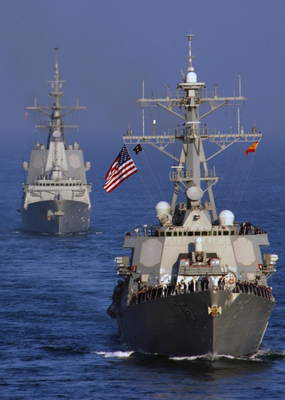 The USS Donald Cook escorts the Spanish Navy Ship Alvaro de Bazan.