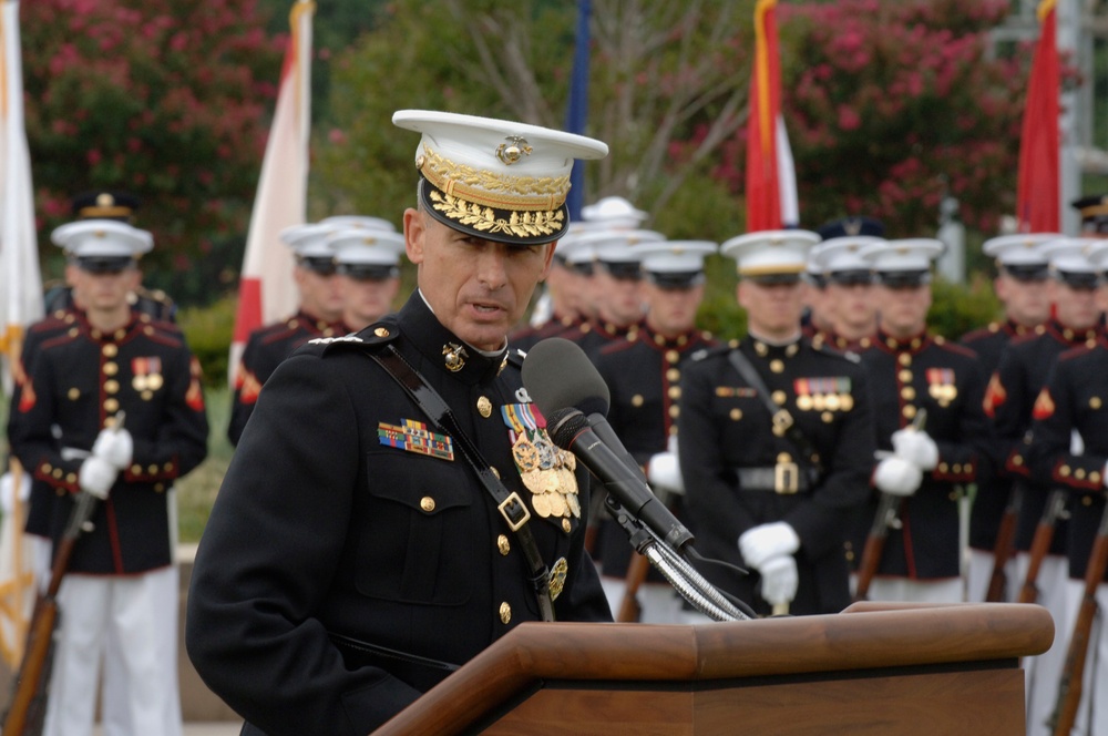 Gen. Peter Pace addresses the audience during National POW/MIA Recognition.