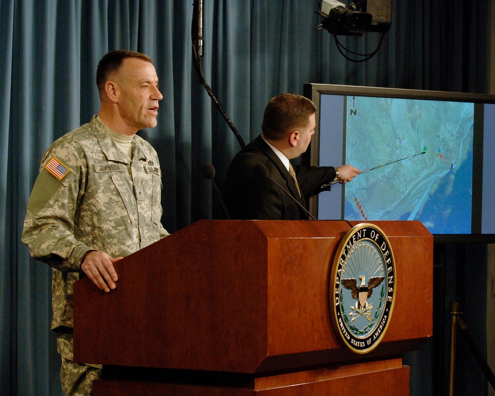 Brig. Gen. Rodney L. Johnson presents the findings of a investigation.