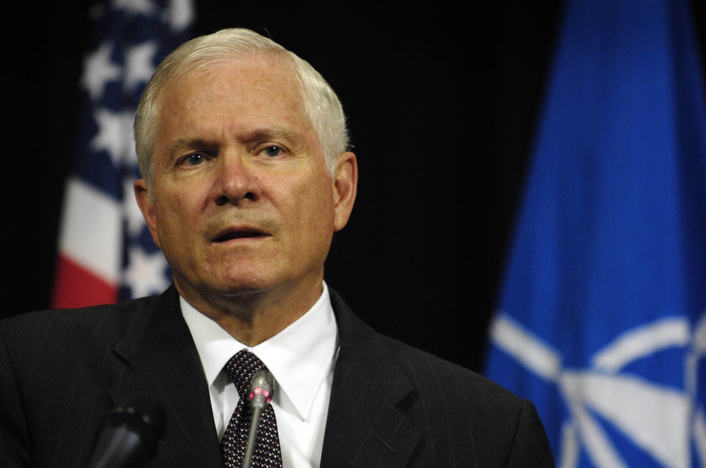 Secretary Gates conducts a press conference.