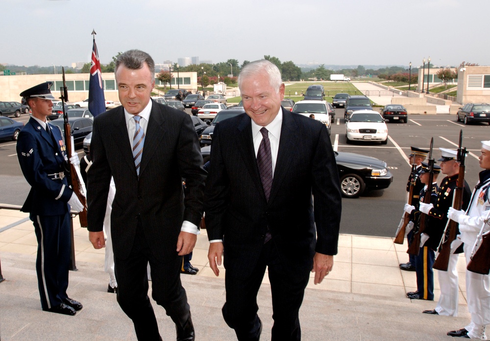 Australian Minister for Defense Brendan Nelson arrives at the Pentagon.