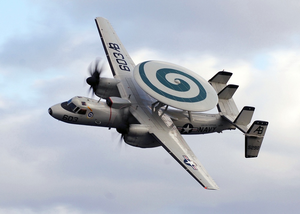 DVIDS - Images - A U.S. Navy E-2C Hawkeye aircraft flies by the