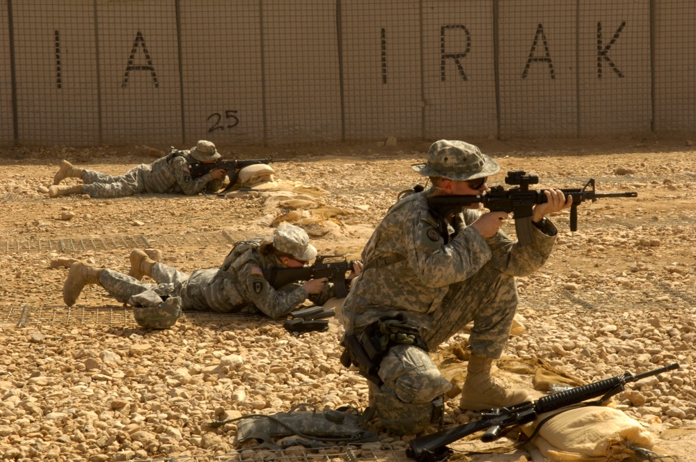 U.S. Army soldiers sharpen their weapons skills.