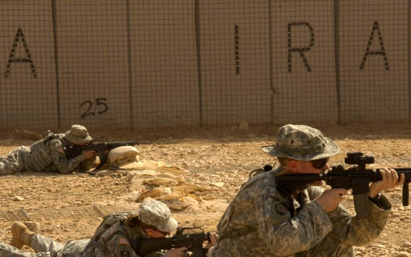 U.S. Army soldiers sharpen their weapons skills.
