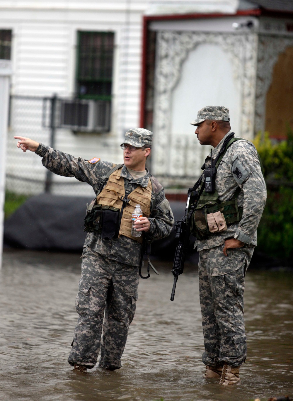 U.S. Army soldiers patrol the streets of New Orleans.