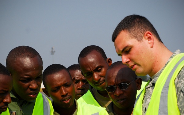 U.S. Army 1st Lt. Charles Jones explains scaling and labeling procedures.