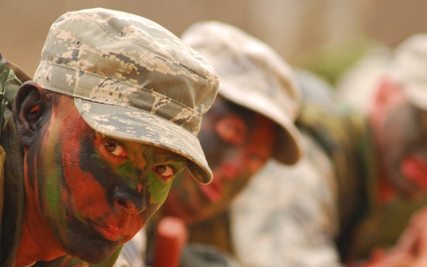 U.S. Air Force airmen simulate an enemy attack during a North Star exercise.