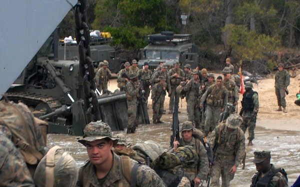 U.S. Marines board Landing Craft, Utility 1627.
