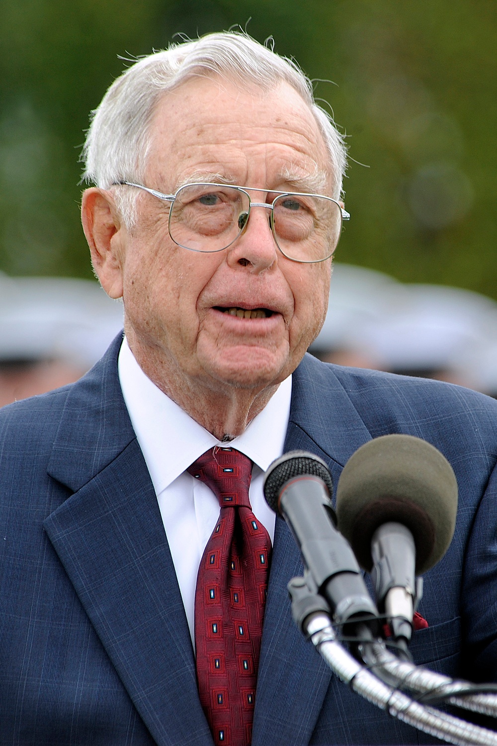 Jeremiah A. Denton Jr. addresses the audience during the National POW/MIA Recognition Day Ceremony.