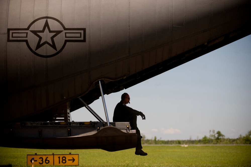 Master Sgt. John Molino waits for the weather to clear.
