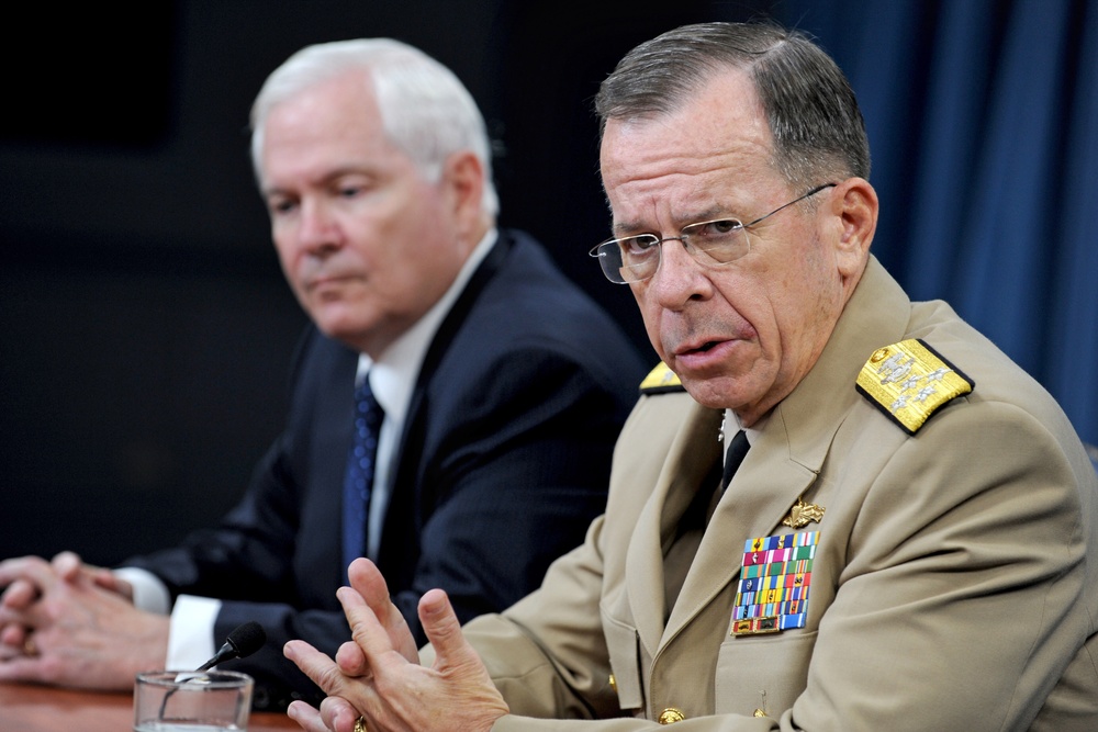 Adm. Mike Mullen joined Secretary Gates in a Pentagon press conference.