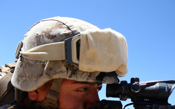 Lance Cpl. Josue Barron sights his target.