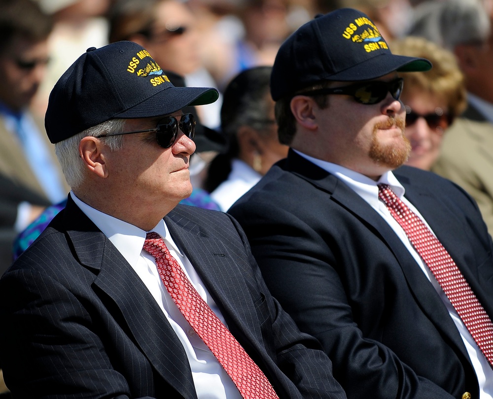 Secretary Gates listens to the opening remarks during the commissioning ceremony for the USS Missouri (SSN 780).