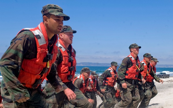 U.S. Navy SEAL candidates participate in Hell Week at the Naval Special Warfare Center.