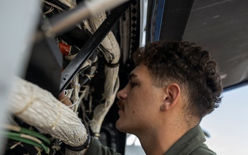 U.S. Marines with HMH-461 load equipment onto a CH-53K King Stallion