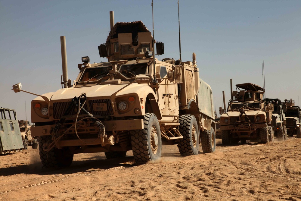 U.S. Marines conduct convoy operations in Sangin Valley.