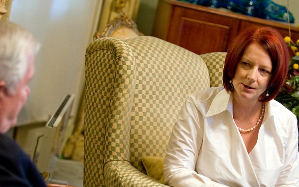 Secretary Gates meets with the Prime Minister of Australia Julia Gillard.