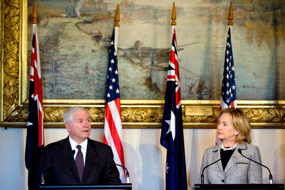 Secretary of Defense Robert M. Gates responds to a question.