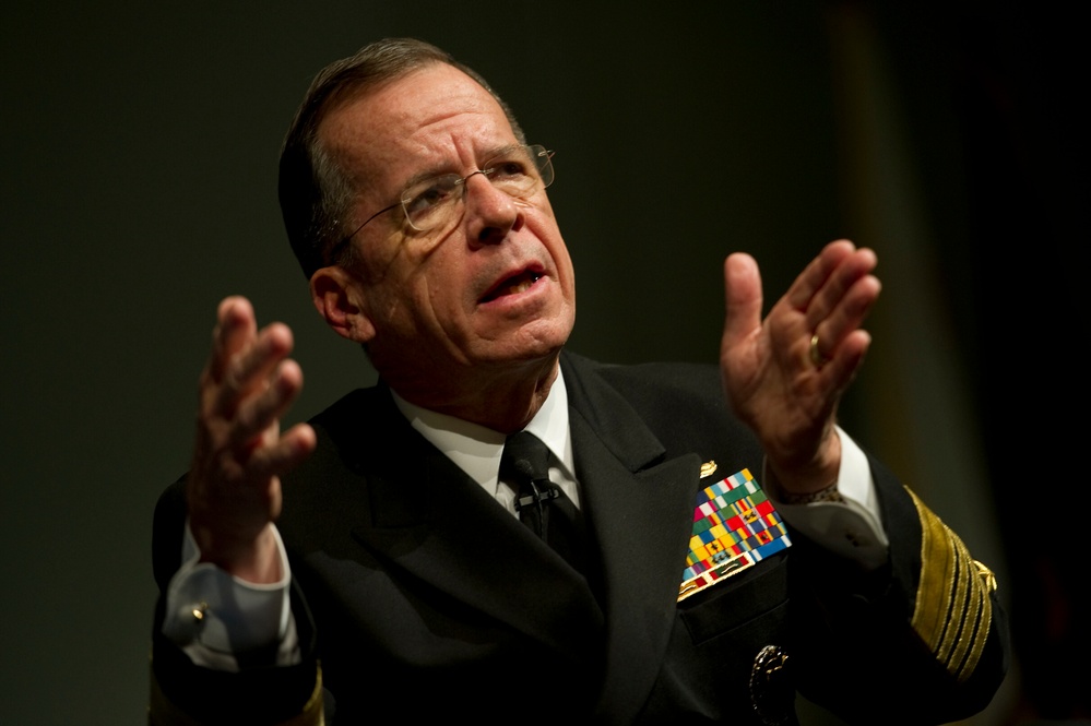 Adm. Mike Mullen answers an audience member's question.