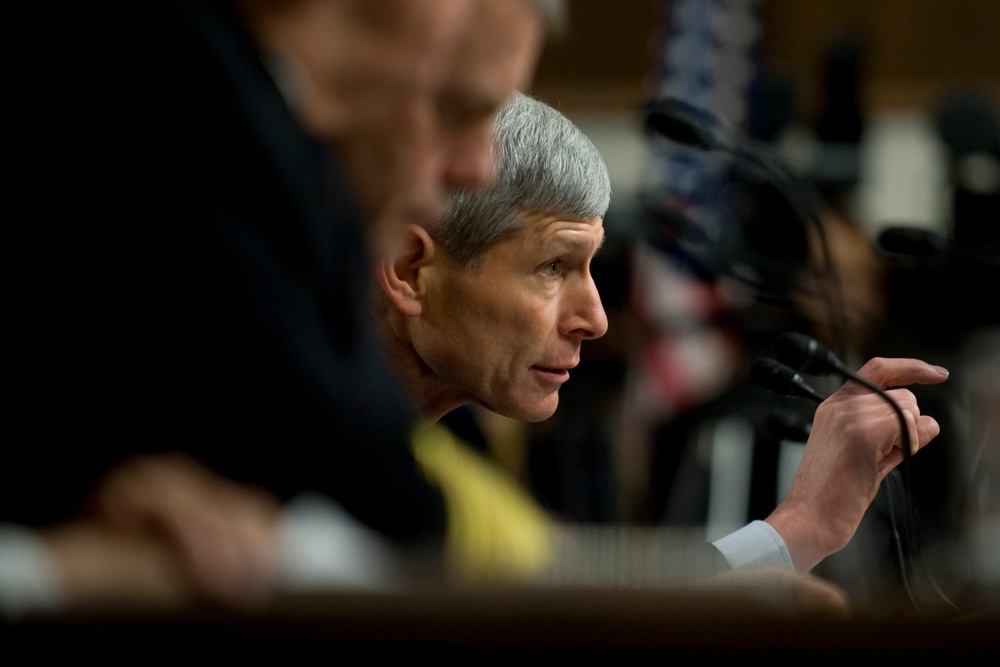 Gen. Norton Schwartz testifies on Capitol Hill before the Senate Armed Services Committee.